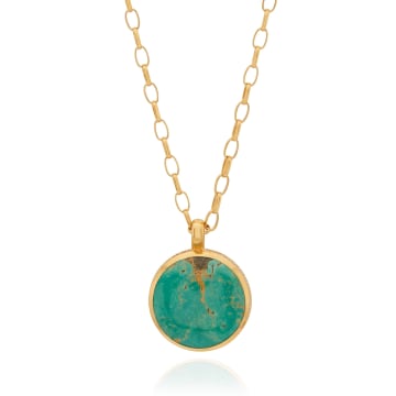 Shop Anna Beck Turquoise Pendant Necklace In Gold