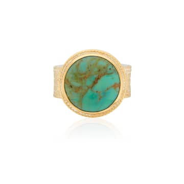 Shop Anna Beck Turquoise Cocktail Ring In Gold
