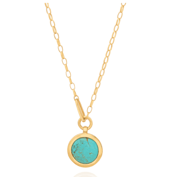 Shop Anna Beck Large Wavy Turquoise Pendant Necklace In Gold