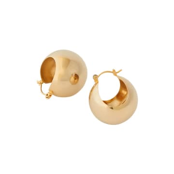 Shop Tuskcollection Huggie Ball Earrings Gold Extra Large