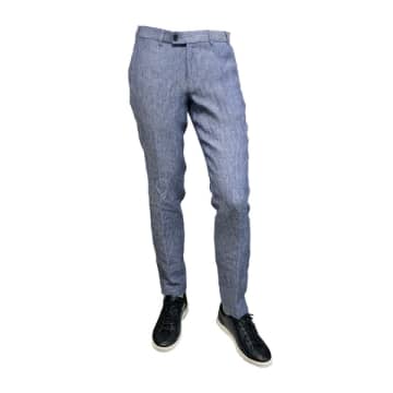 Shop Hiltl - Tarent Slim Fit Linen Trousers In Light Blue 53355/53600 46