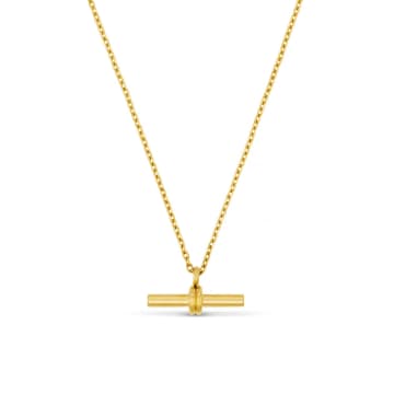 Shop Orelia Luxe Linear T-bar Drop Necklace In Gold