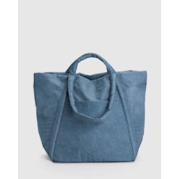 Shop Baggu Digital Denim Travel Cloud Bag In Blue