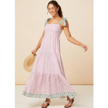 Shop Aspiga Tabitha Maxi Dress Flower Pink/green