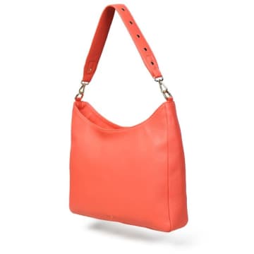 Shop Bell & Fox Asam Hobo Bag In Coral Leather In Pink
