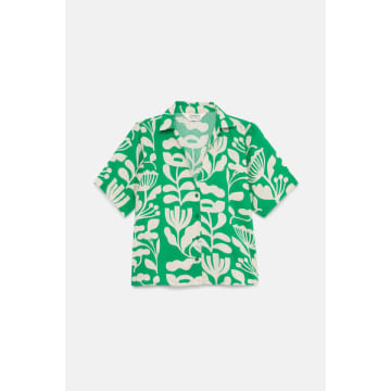 Shop Compañía Fantástica Green Floral Print Shirt