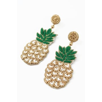 Shop My Doris Gold Heart Pineapple Earrings