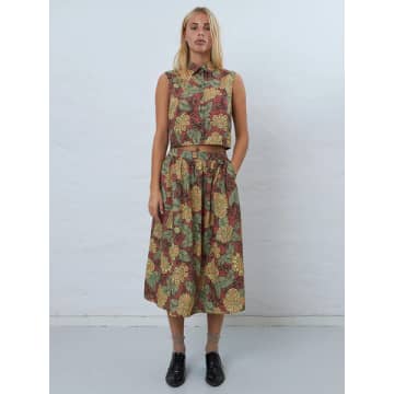 Stella Nova Flowerprinted Midi Skirt In Multi