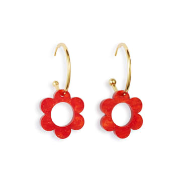 Shop Toolally Charming Flower Hoop In Red