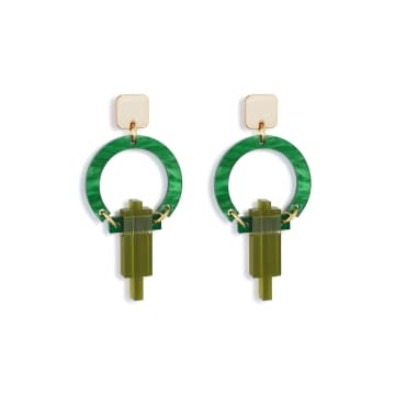Shop Toolally Petite Art Deco Chandeliers In Green