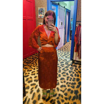 Shop Berawa Luxe | Kokomo Jacquard Skirt In Red