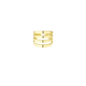 Shop Les Cléias Acier Inoxydable 4 -row Ring In Golden Or Silver Stainless Steel Dina In Metallic