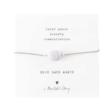 A Beautiful Story Gemstone Card Bracelet In Gray