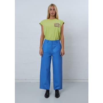 Shop Stella Nova Soft Casual Leather Pants In Blue