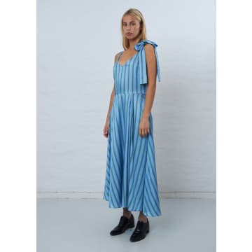 Stella Nova Striped Strap Dress In Blue