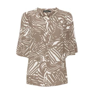 Shop Harrison Fashion Slmarian Shirt Ss | Walnut Lines In Neturals