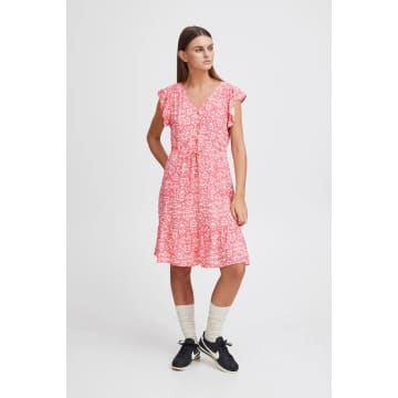 Shop Ichi Vera Dress-calypso Coral-20121156 In Pink