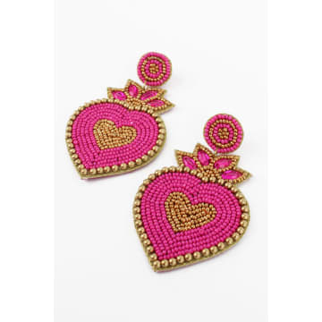 Shop My Doris Pink Heart Statement Earrings