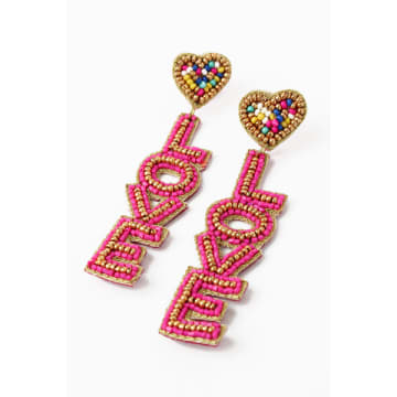 Shop My Doris Pink Love Earrings