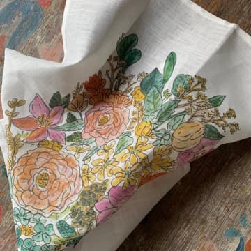 Shop Fog Linen Work Isabelle Boinot Handkerchief Seasonal Flowers