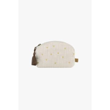 Shop Zusss Toilet Bag Padded Hearts Sand/gold In Neutrals