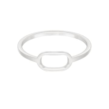Shop Yw Silver Ring Oval Ring In Metallic