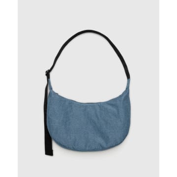 Shop Baggu Medium Crescent Bag Digital Denim In Blue