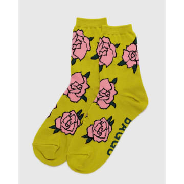 Baggu Crew Sock Rose In Yellow