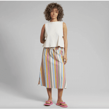 Dedicated Skirt Klippan Club Stripe Multi Color In White