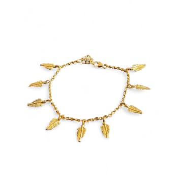 Shop Collardmanson Feather Chain Bracelet Gold