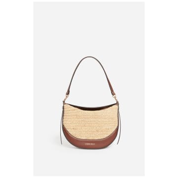 Shop Vanessa Bruno Mini Daily Raffia Shoulder Bag Col: Natural/brown, Size: