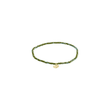 Shop Pilgrim Indie Bracelet Green, Gold-plated