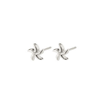 Shop Pilgrim Oakley Recycled Starfish Earrings Silver-plated In Metallic