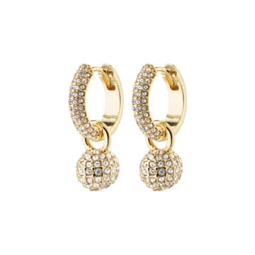 Shop Pilgrim Edtli Crystal Hoop Earrings Gold-plated