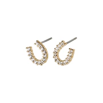 Shop Pilgrim Leanna Recycled Good Luck Crystal Earrings Gold-plated