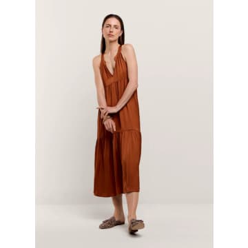 Summum Woman Shiny Dress In Brown