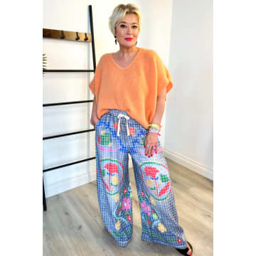 Shop Studio Checked Wide Leg Printed Trousers