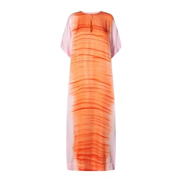 Shop Rabens Saloner Maha Dress Tidal In Orange