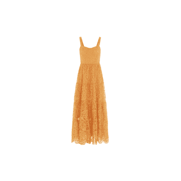 Hortons Monaco Sleeveless Maxi Dress Size: 10, Col: Yellow In Orange