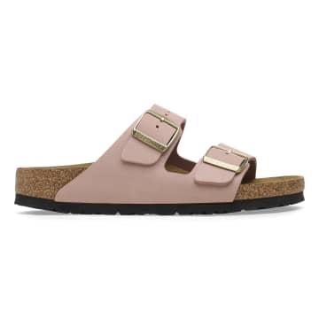 Shop Birkenstock Soft Pink Arizona Nubuc Leather 1026684 Narrow Fit Sandals
