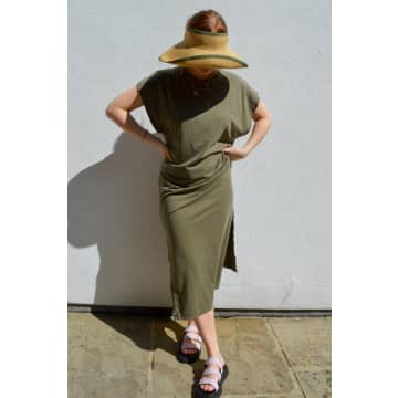 Hartford Tulia Knitted Army Dress In Green