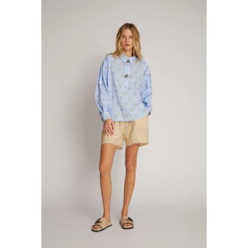 Shop Munthe Ovimo Checked Detailed Blouse In Blue