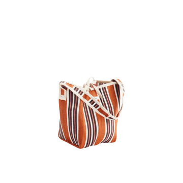Madam Stoltz Orange Recycled Hdpe Bag In Animal Print