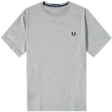 Fred Perry Crew Neck Tee Steel Marl In Gray