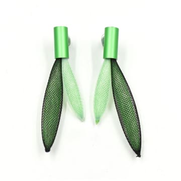 Christina Brampti See The Invisible Earrings In Green