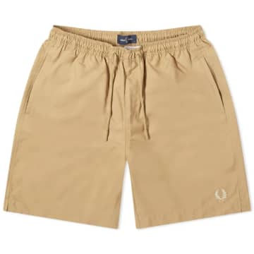 Fred Perry Classic Swin Shorts Warm Stone In Gold