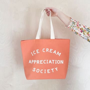 Shop Rex London Ice Cream Appreciation Tote Bag In Neutrals