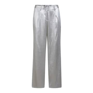 Coster Copenhagen Silver Petra Wide Leg Trousers In Metallic