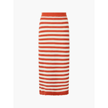 Harrison Fashion Nesta Midi Skirt | Rosewood/cream In Red