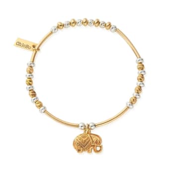 Chlobo Mixed Metal Decorated Elephant Bracelet In Gold